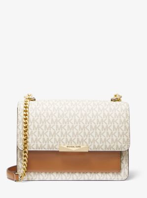 Grand sac &agrave; bandouli&egrave;re Jade en cuir et &agrave; logo