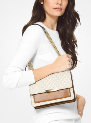 Grand sac &agrave; bandouli&egrave;re Jade en cuir et &agrave; logo