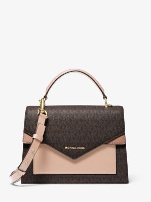 Ludlow Medium Logo and Leather Satchel Michael Kors Canada