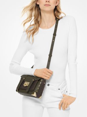 Manhattan Small Leather and Logo Crossbody Bag | Michael Kors Canada