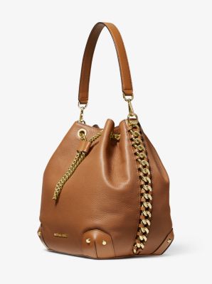 Alanis large pebbled cheap leather bucket bag