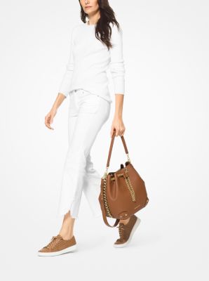 Alanis Large Pebbled Leather Bucket Bag Michael Kors