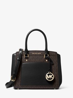 Park Medium Logo and Leather Satchel image number 0