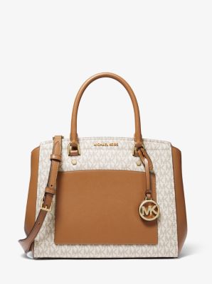 Park Large Logo and Leather Satchel | Michael Kors