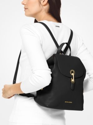 Michael+Kors+Raven+Medium+Pebbled+Leather+Backpack+-+Black+%