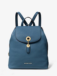 Raven Medium Pebbled Leather Backpack - DK CHAMBRAY - 30T9GRXB2L