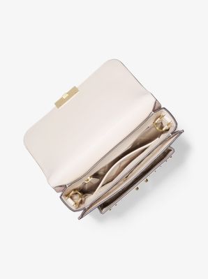 Sloan Editor Studded Two-Tone Leather Shoulder Bag