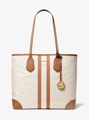 Eva Large Logo Stripe Tote Bag image number 4