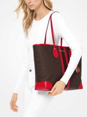 eva large logo stripe tote bag