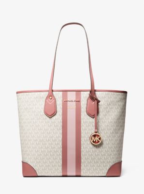 Eva Large Logo Stripe Tote Bag in ROSE MULTI | Michael Kors