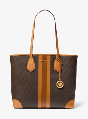 Grand Sac À Main Eva À Logo Et Rayures | Michael Kors