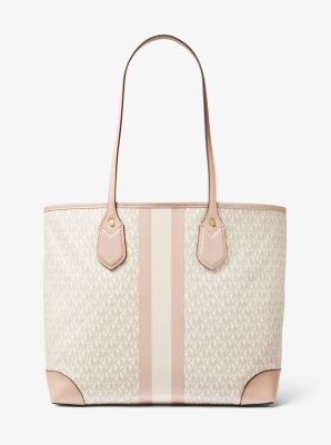 mk striped tote bag