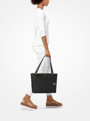 Voyager Large Saffiano Leather Top-Zip Tote Bag