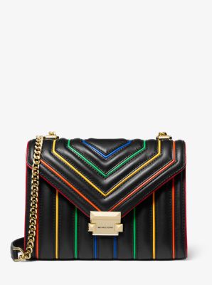 Whitney Large Rainbow Quilted Leather 