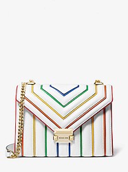 Whitney Large Rainbow Quilted Leather Convertible Shoulder Bag - OPTIC WHITE - 30T9GWHL3U