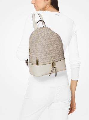 rhea medium logo jacquard backpack