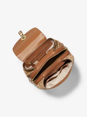 Raven Medium Logo Jacquard and Leather Backpack