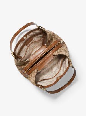 Grand sac &agrave; &eacute;paule Raven en jacquard &agrave; logo