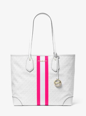 eva large logo stripe tote bag michael kors