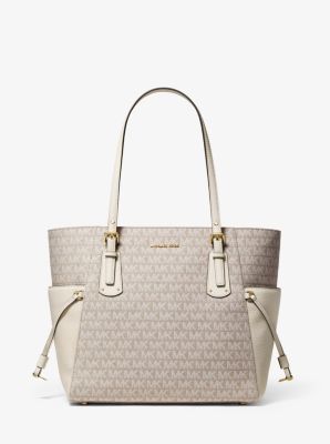 voyager small logo jacquard tote bag