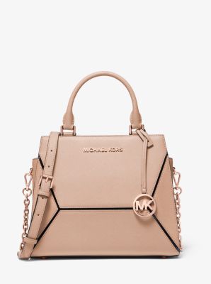 Michael Kors Prism Large Leather Satchel Brown MK Signature