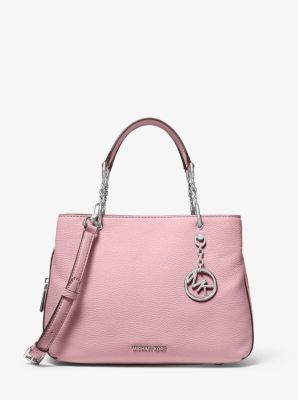 michael kors houston medium crossgrain leather satchel