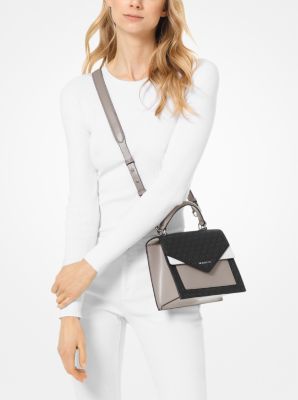 Ludlow Medium Logo and Leather Satchel Michael Kors