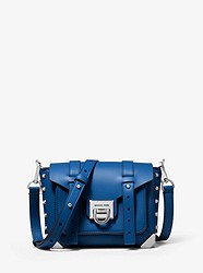 Manhattan Small Leather Crossbody Bag - GRECIAN BLUE - 30T9SNCM1L