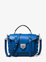 Manhattan Medium Leather Satchel - GRECIAN BLUE - 30T9SNCS6L