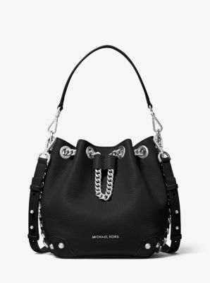 Alanis large pebbled cheap leather bucket bag