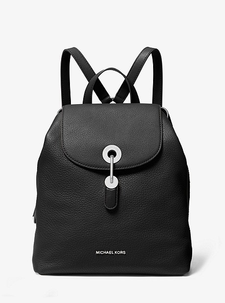 Raven Medium Pebbled Leather Backpack - BLACK - 30T9SRXB2L