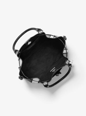 Blakely Medium Striped Leather Bucket Bag image number 1