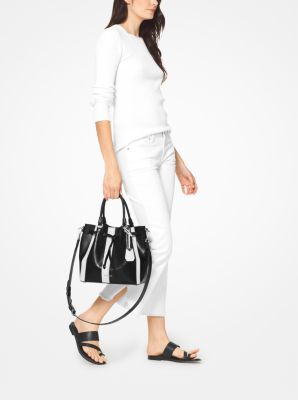 Blakely Medium Striped Leather Bucket Bag image number 3