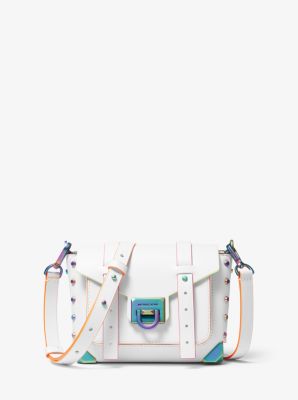 Manhattan Small Contrast-Trim Leather Crossbody Bag | Michael Kors