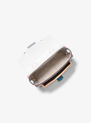 Manhattan Small Contrast-Trim Leather Crossbody Bag