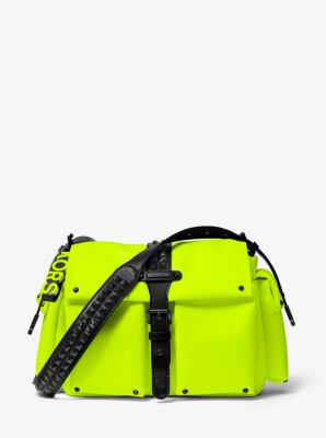 Olivia Large Studded Neon Satin Messenger Bag Michael Kors