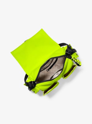 Olivia Large Studded Neon Satin Messenger Bag image number 1