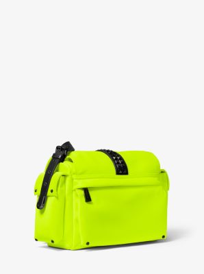 Olivia Large Studded Neon Satin Messenger Bag image number 2