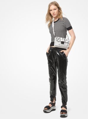 Sloan Editor Newsprint Logo Leather Shoulder Bag