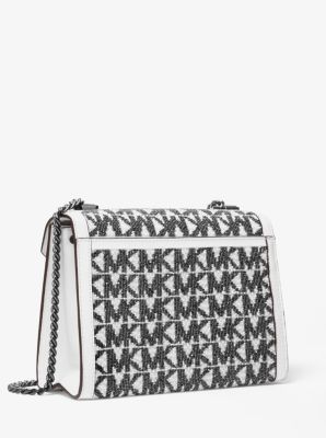 Whitney Large Beaded Logo Convertible Shoulder Bag