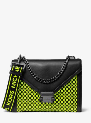 Whitney Large Neon Checkerboard Logo Convertible Shoulder Bag