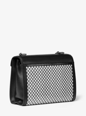 Whitney mini checkerboard logo store leather convertible crossbody bag