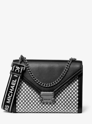 michael kors black and white checkered purse