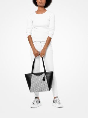 Medium tote in white check - kar&chach