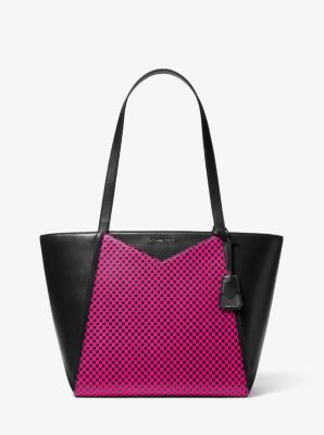 Whitney Large Checkerboard Logo Leather Tote Bag | Michael Kors