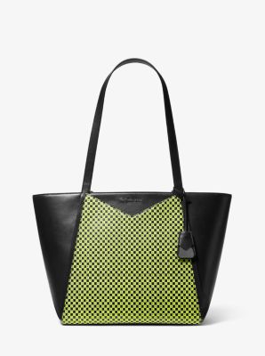 Whitney Large Checkerboard Logo Leather 