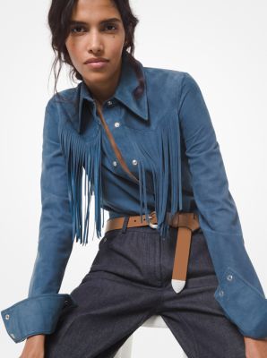 Suede Fringed Western Shirt image number 0