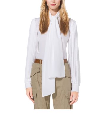 Michael kors white clearance silk blouse