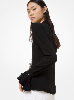 Crushed Silk-Georgette Blouse