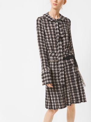 Houndstooth Silk-Georgette Bow Blouse | Michael Kors [US]